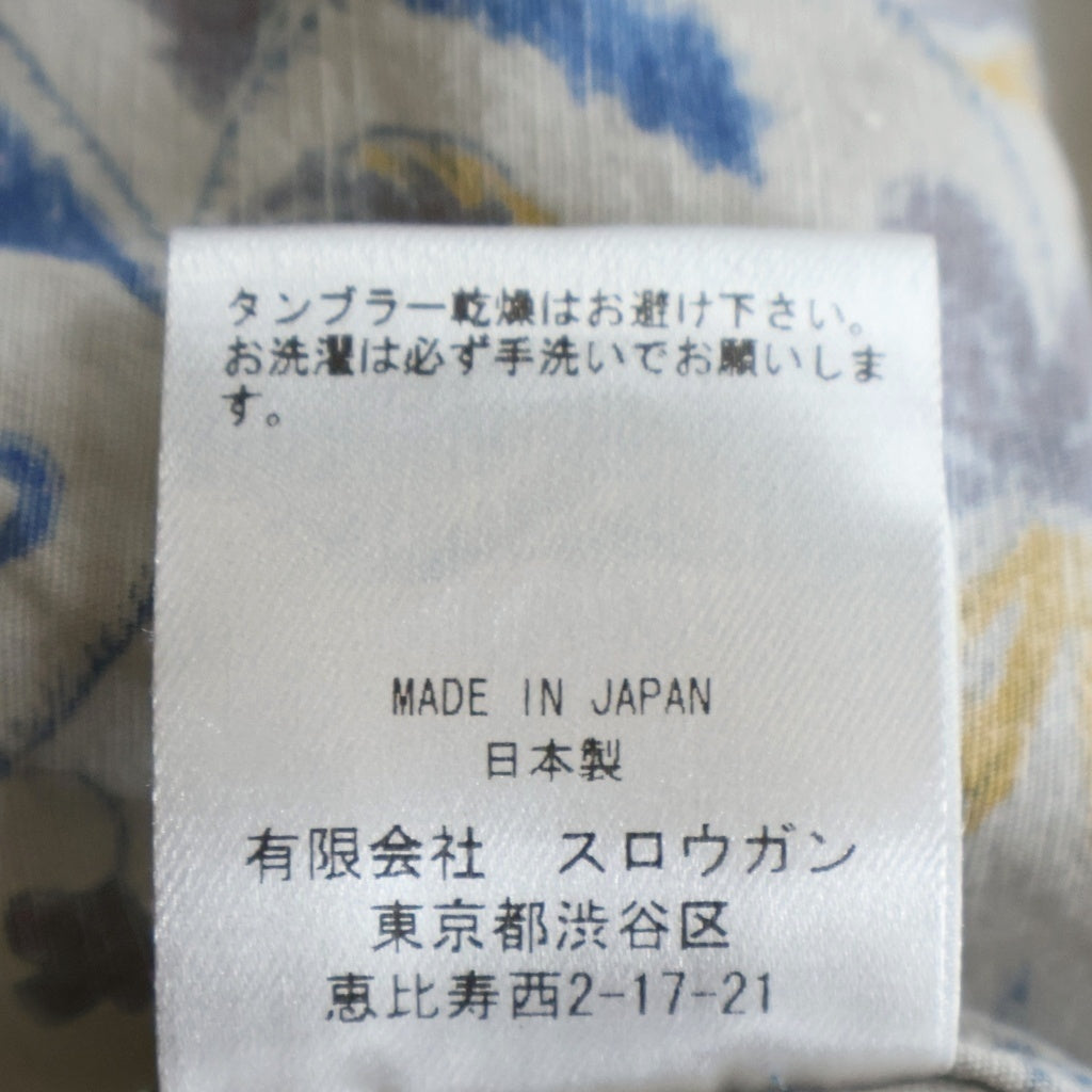 AUBERGE(オーベルジュ) 26SS Kevin コットン ヘンプ ボタニカル柄 長袖シャツ グレー AU26S23