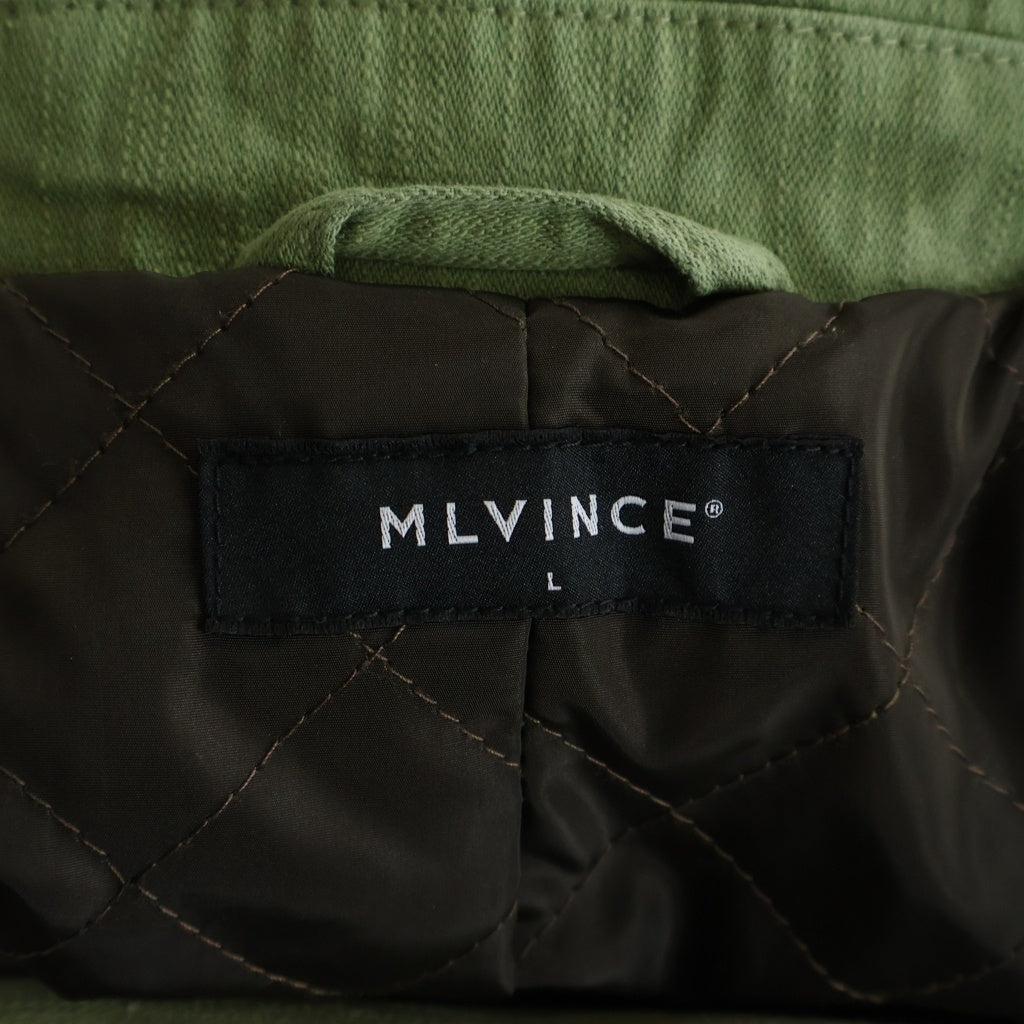 MLVINCE(メルヴィンス) パッチワーク ジップアップダブルライダースジャケット グリーン