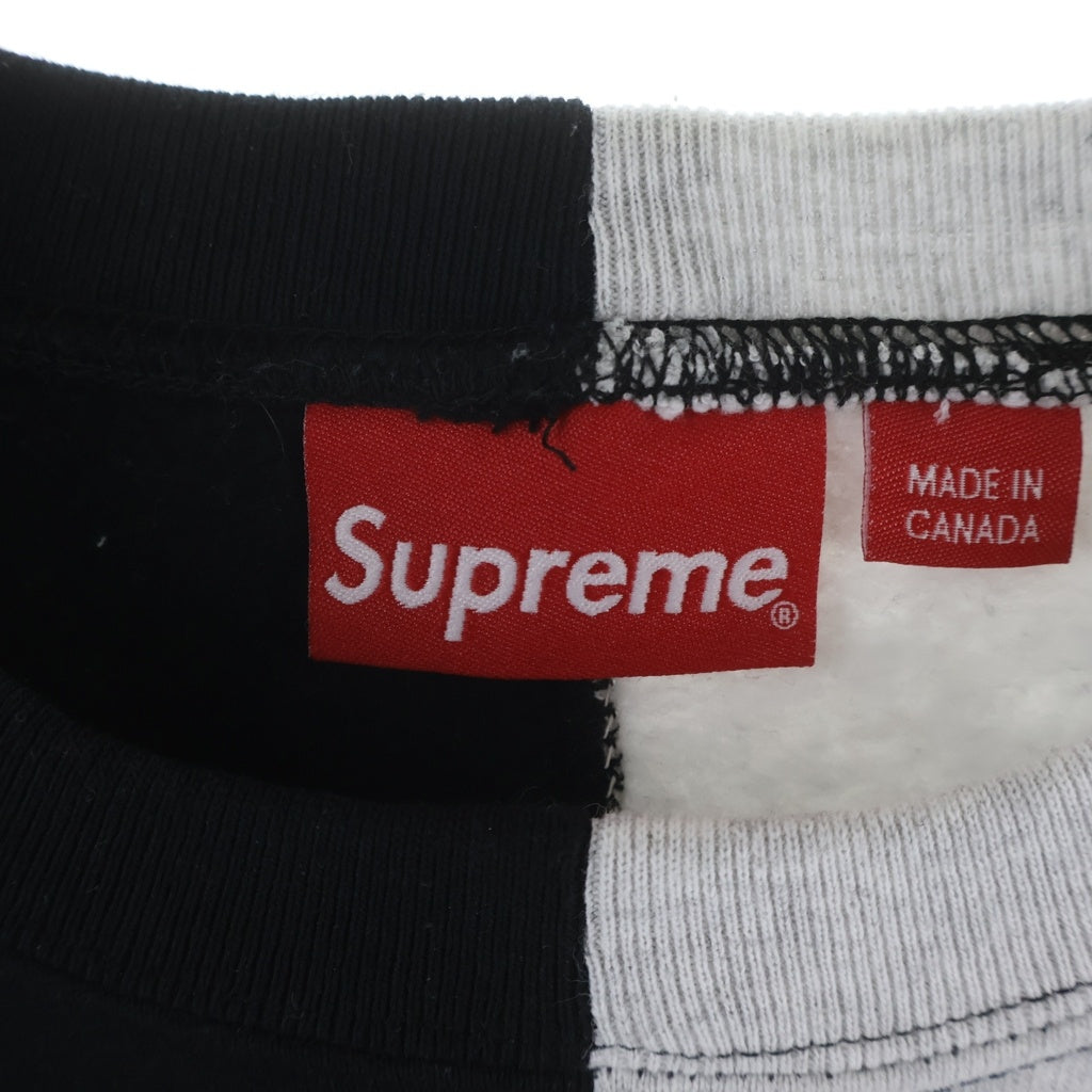 SUPREME(シュプリーム) 18AW Split Crewneck Sweatshirt スプリット クルーネック スウェット シャツ トレーナー ブラック/グレー