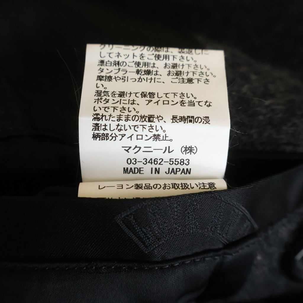 roar(ロアー) 12AW バック スワロフスキー ロゴ ウール メルトン Pコート ブラック 12FRC-KW02