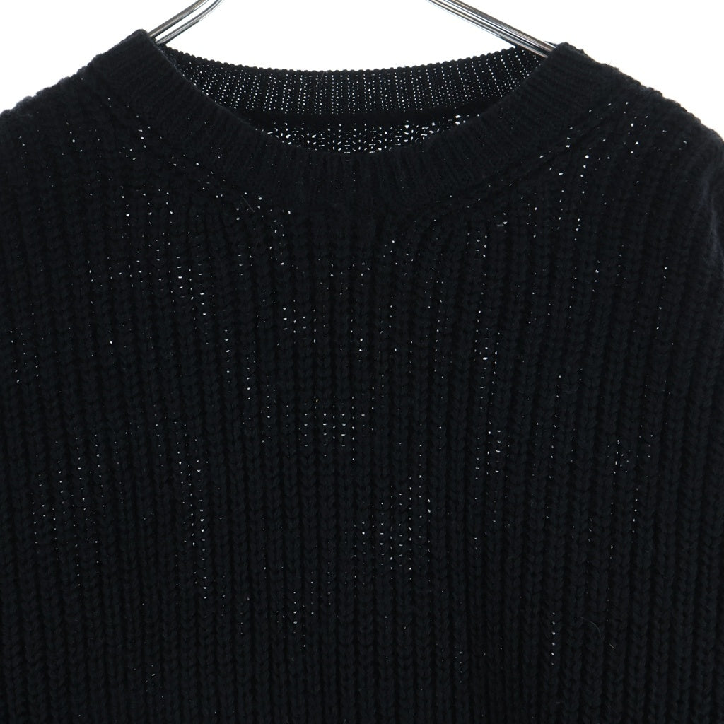 MM6 Maison Margiela(エムエムシックスメゾンマルジェラ) 23AW レイヤード ダメージウールニットセーター ブラック S62HL0015 S18382
