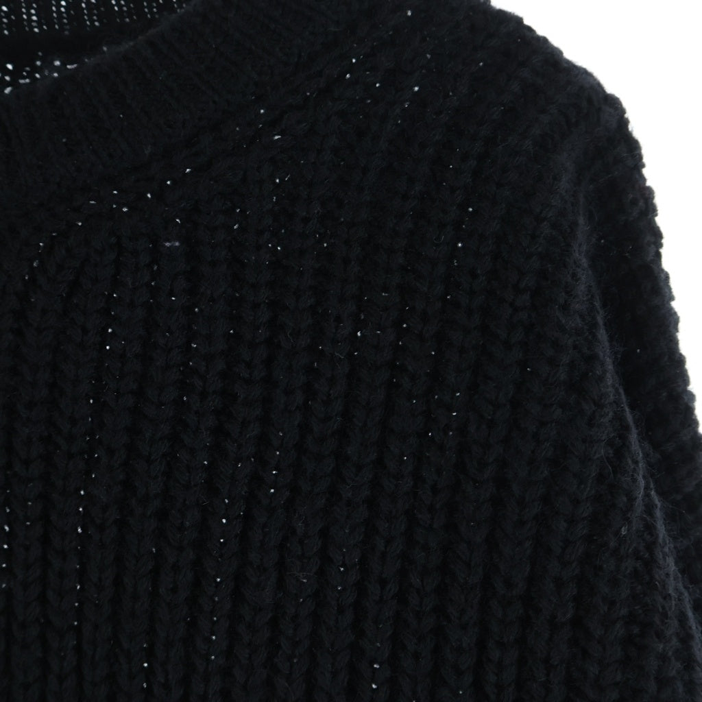 MM6 Maison Margiela(エムエムシックスメゾンマルジェラ) 23AW レイヤード ダメージウールニットセーター ブラック S62HL0015 S18382