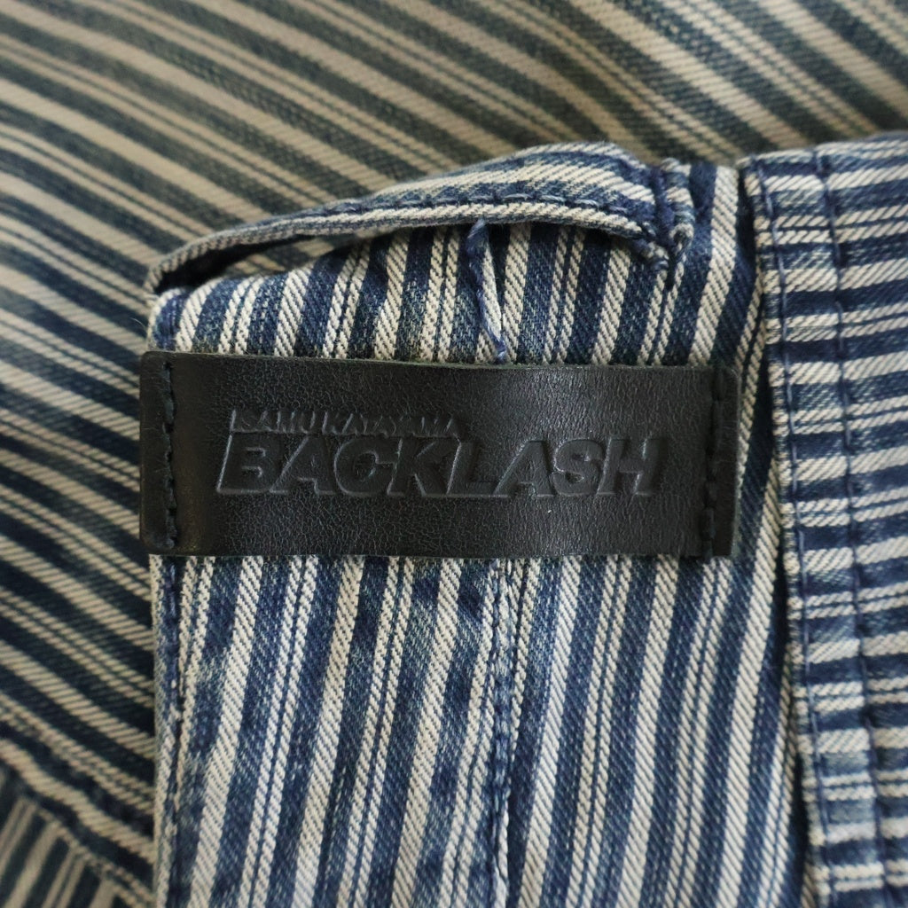 ISAMU KATAYAMA BACKLASH(イサムカタヤマバックラッシュ) ヒッコリーストライプ デニムパンツ ブルー B1437-03