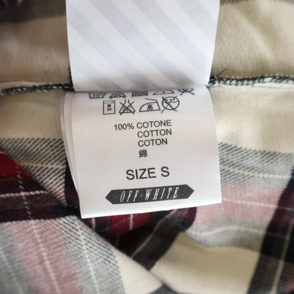 OFF-WHITE(オフホワイト) オーバーサイズ 長袖チェック シャツ レッド