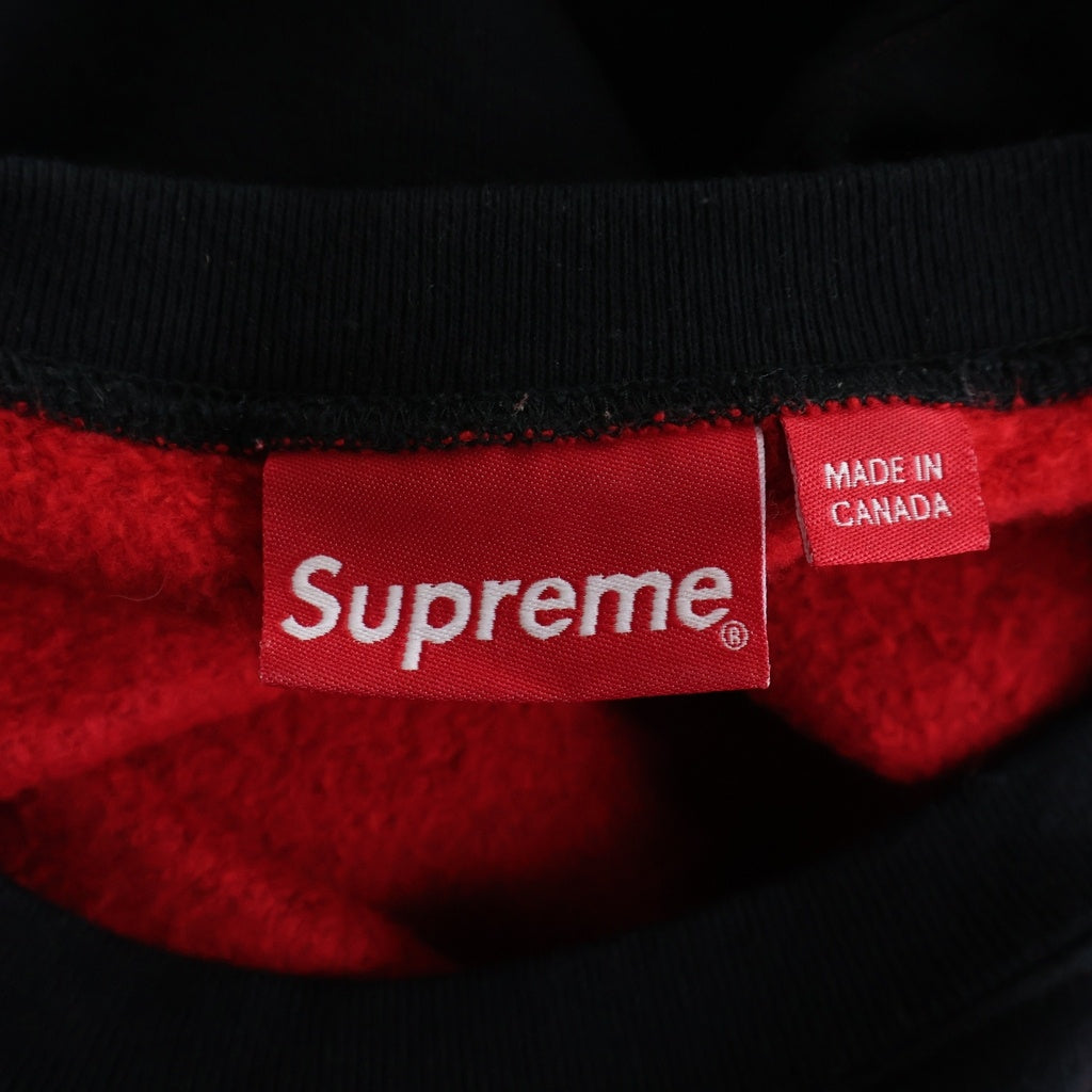 SUPREME(シュプリーム) 18SS Box Logo Contrast Crewneck ボックスロゴ コントラスト クルーネック スウェットトレーナー ブラック