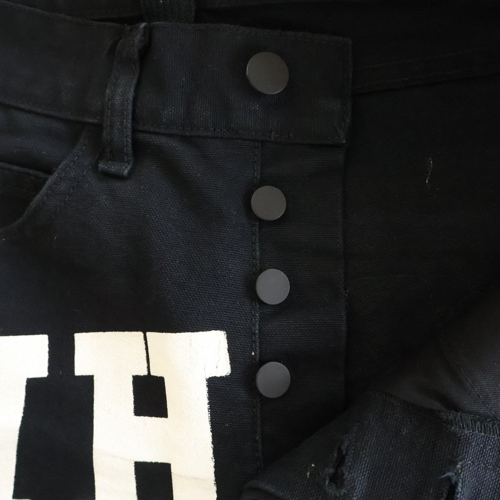 OFF-WHITE(オフホワイト) ワッペン ダメージ デニムパンツ ブラック