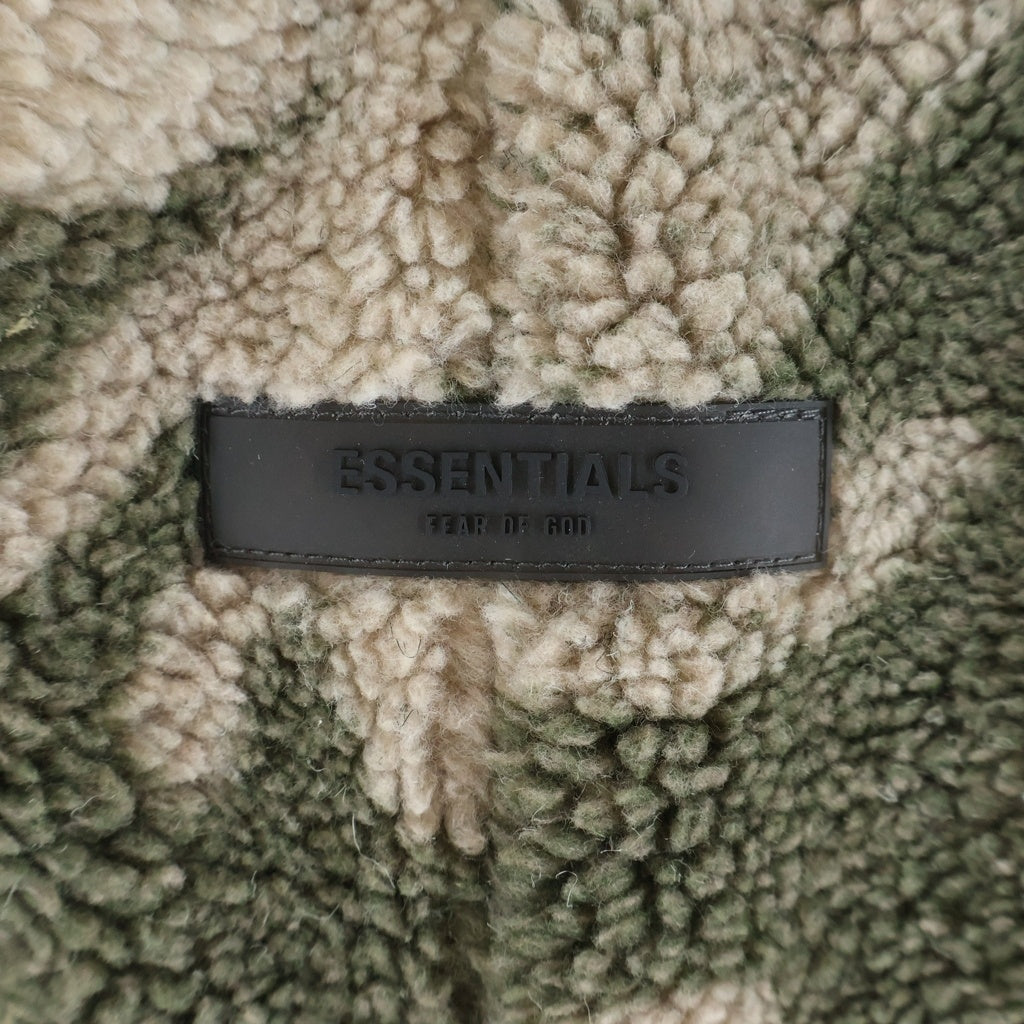 FEAR OF GOD ESSENTIALS(フィアオブゴッド エッセンシャルズ) ドローストリング カモ柄 フリース ワイド ロングパンツ ベージュ
