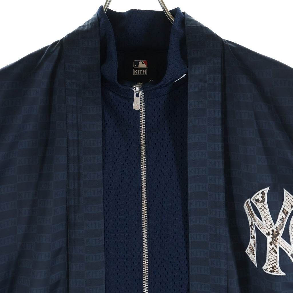 KITH(キス) 20AW ×MLB New York Yankees Sport GI Jacket ニューヨークヤンキース モノグラム 総柄 スポーツ ジャージ ジャケット ネイビー