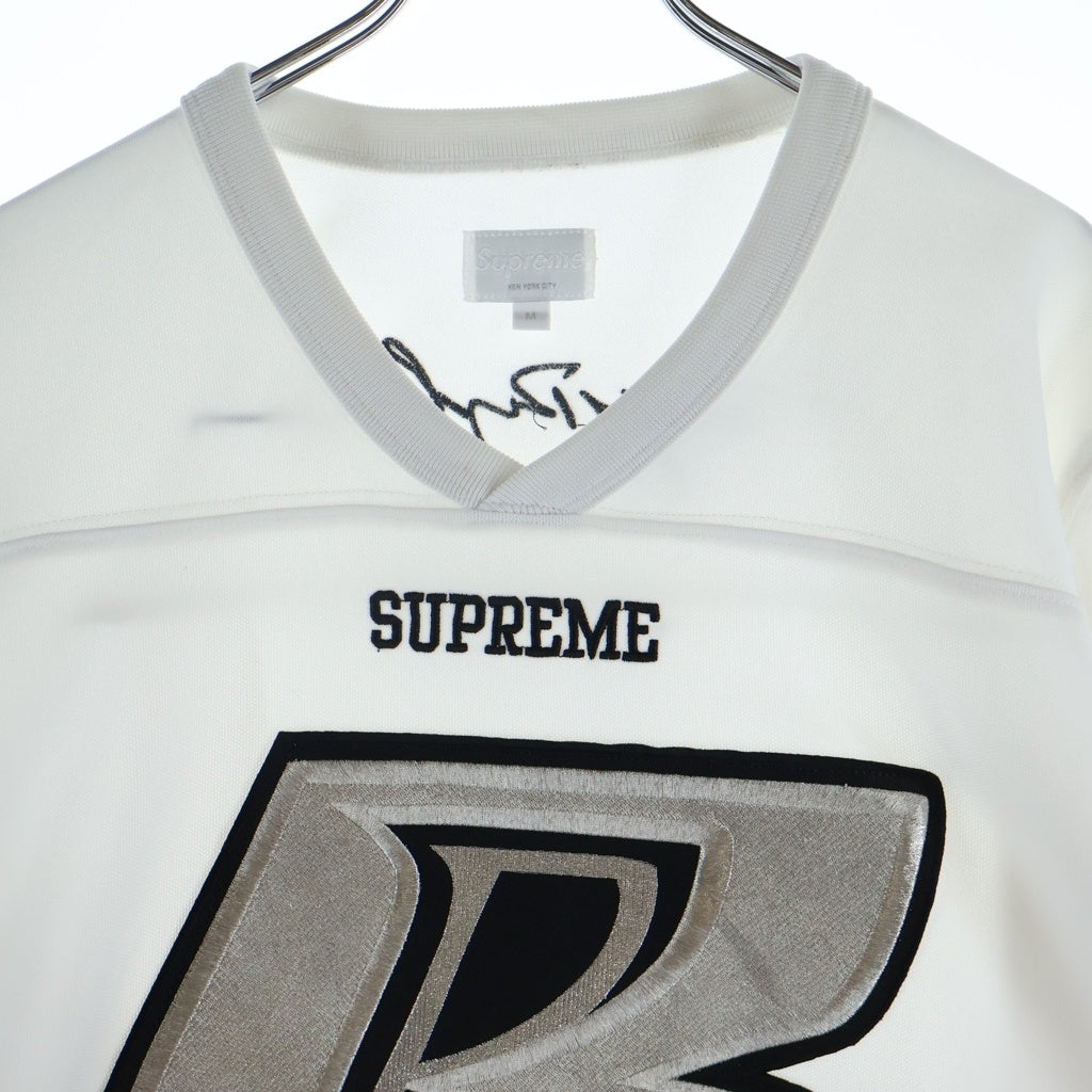 SUPREME(シュプリーム) 14AW ×Ruff Ryders Hockey Top ラフ ライダーズ ホッケー Vネック 長袖Tシャツ カットソー ホワイト