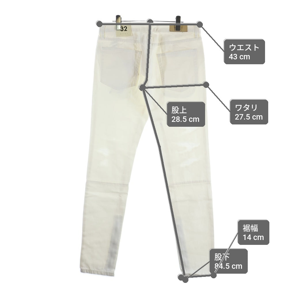 MNML(ミニマル) Denim Pants 裾ジップ デニムパンツ ホワイト
