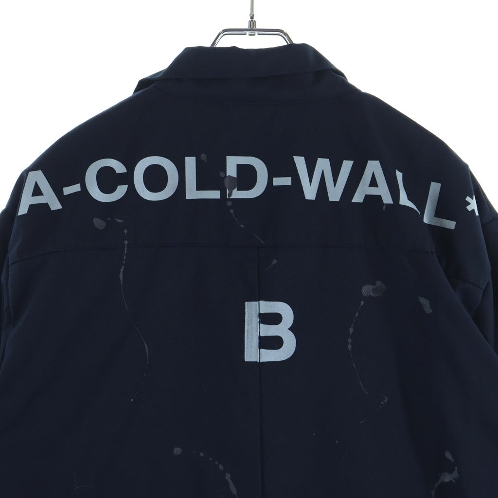 A-COLD-WALL(アコールドウォール) Work Shirt ペイント ワーク シャツジャケット ネイビー