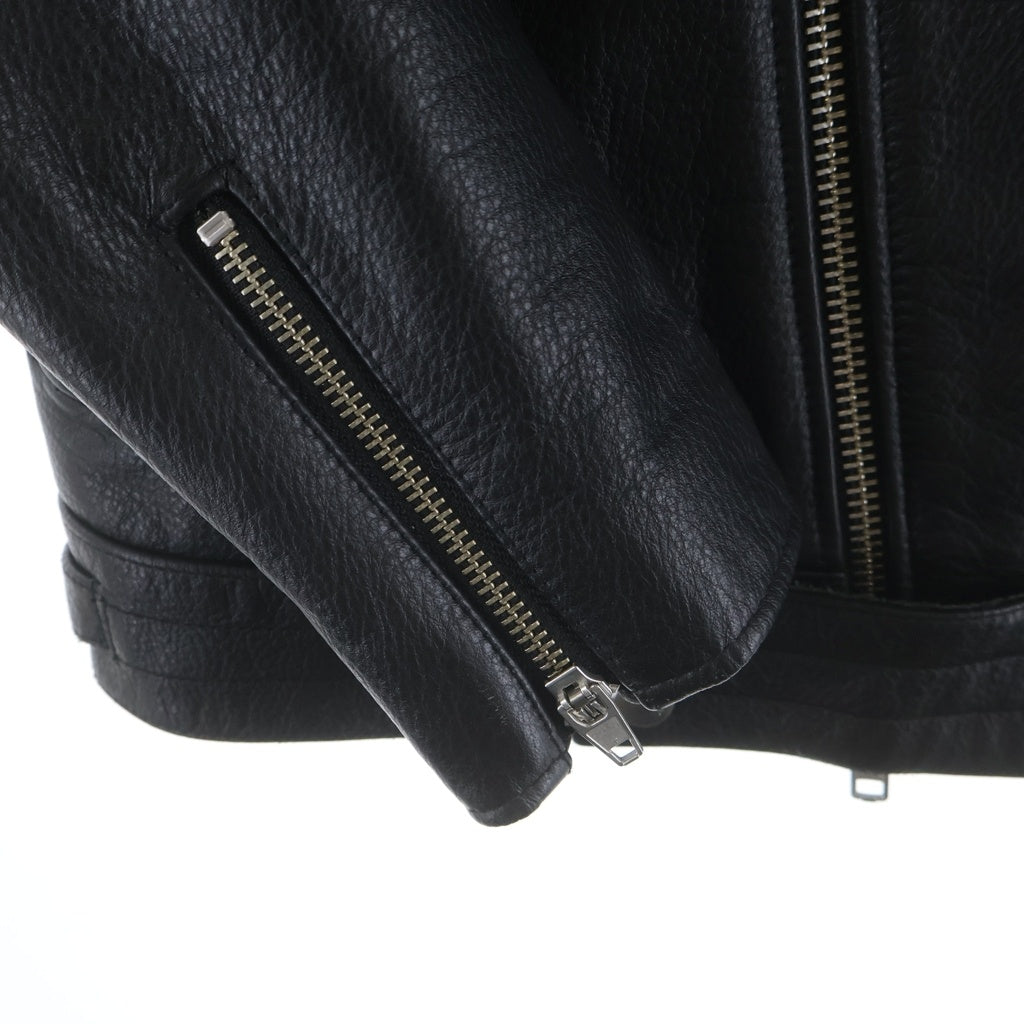 NO BRAND(ノーブランド) OF THE NEIGE STYLE(オブザネージュスタイル)レザー ダブルライダースジャケット ブラック 101-163-0201-001