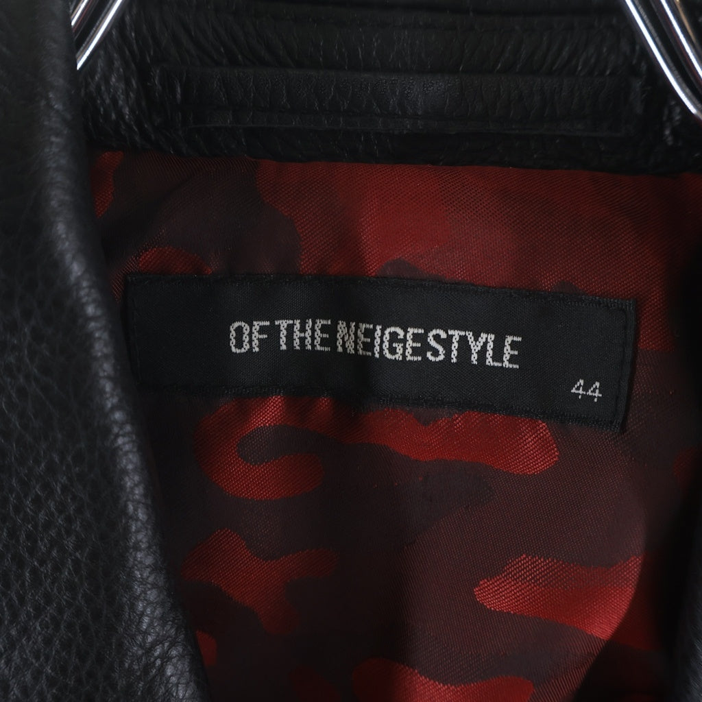 NO BRAND(ノーブランド) OF THE NEIGE STYLE(オブザネージュスタイル)レザー ダブルライダースジャケット ブラック 101-163-0201-001