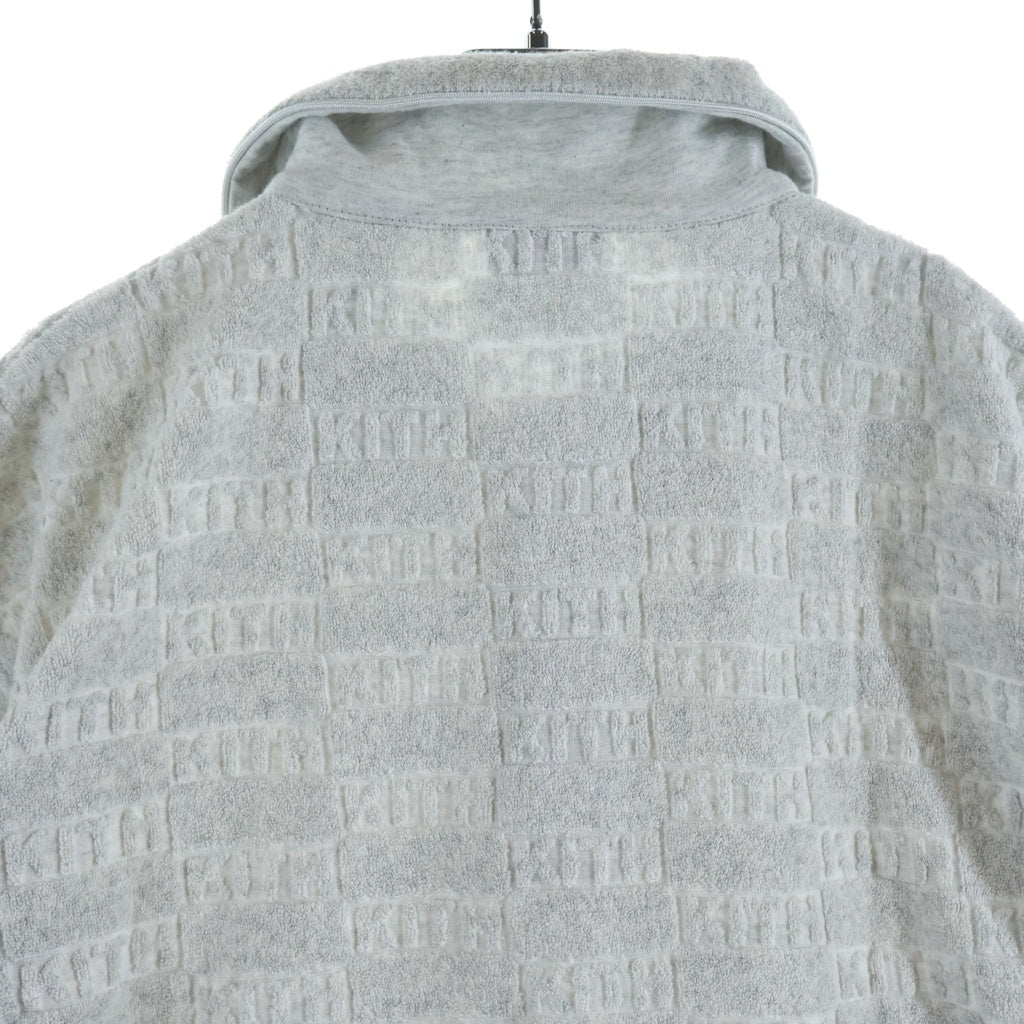 KITH(キス) 22SS Graham Polo Court 総柄 パイル地 コットン 半袖ポロシャツ グレー