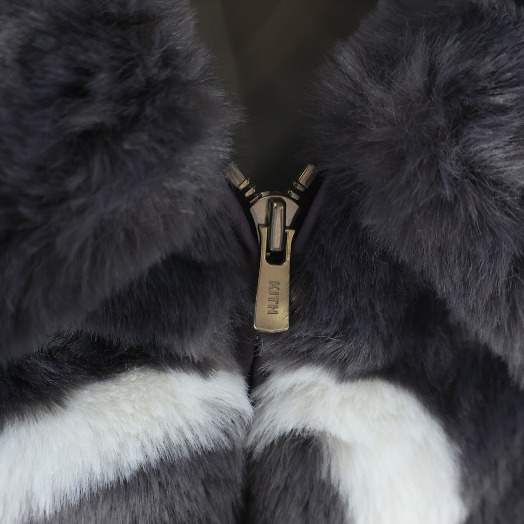 KITH(キス) 21AW Faux Fur Coaches Jacket ジップアップ ファー コーチジャケット グレー