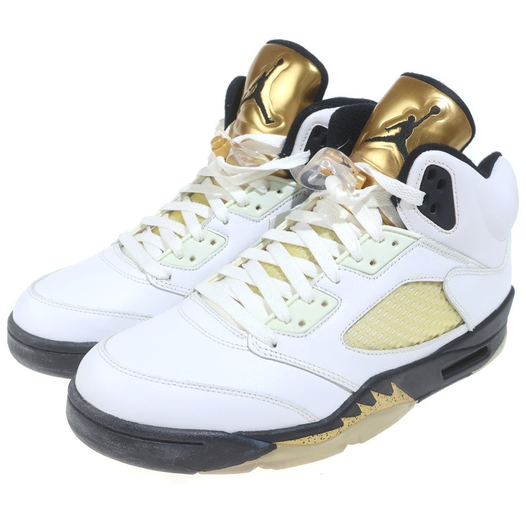 NIKE(ナイキ) 【観賞用2016年製】 AIR JORDAN 5 RETRO OLYMPIC エアジョーダン 5 レトロ オリンピックハイカットスニーカー ホワイト/ゴールド US10/28cm