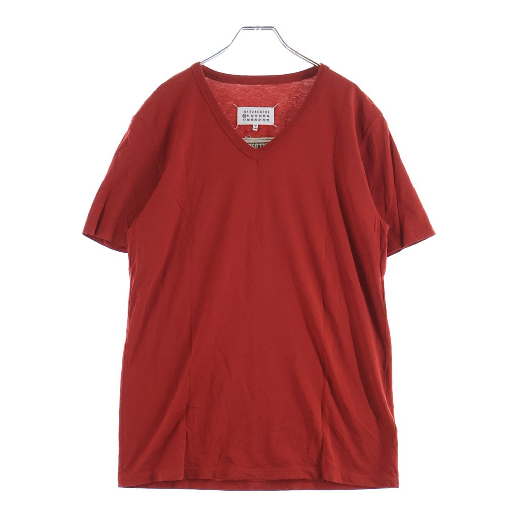 Maison Martin Margiela(メゾンマルタンマルジェラ) 18SS Vネック 半袖Tシャツ カットソー レッド S50GC0510 S22533