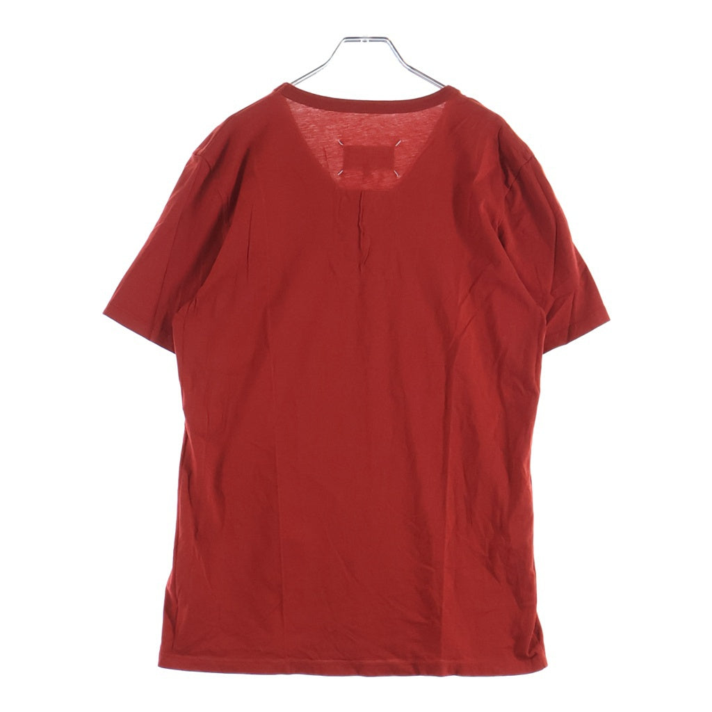 Maison Martin Margiela(メゾンマルタンマルジェラ) 18SS Vネック 半袖Tシャツ カットソー レッド S50GC0510 S22533