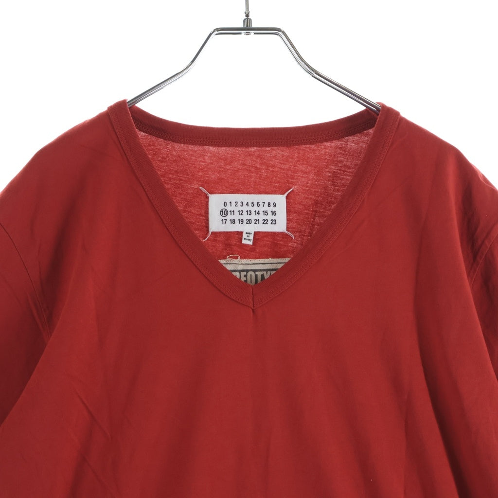 Maison Martin Margiela(メゾンマルタンマルジェラ) 18SS Vネック 半袖Tシャツ カットソー レッド S50GC0510 S22533