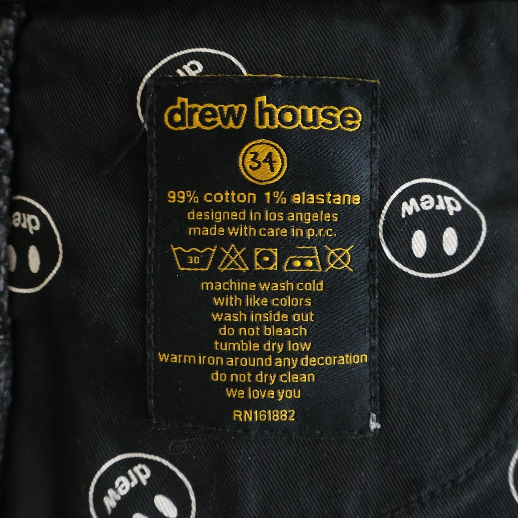 drew house(ドリューハウス) 総柄 カーペンター デニムパンツ ブラック