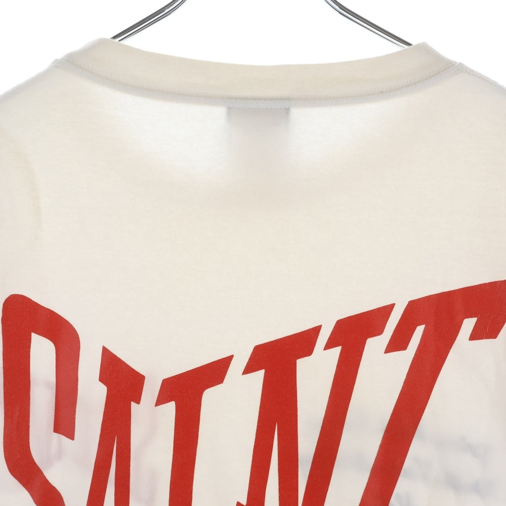 SAINT MICHAEL(セントマイケル) 21SS S/S TEE LOGO EMB ロゴエンブロイダリー クルーネック 半袖Tシャツカットソー ホワイト SM-21-0000-007