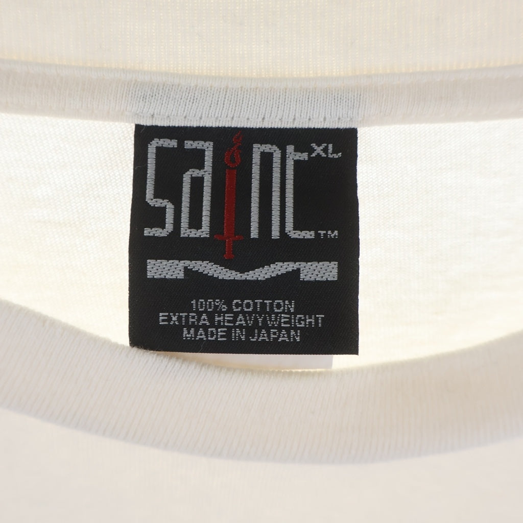 SAINT MICHAEL(セントマイケル) 21SS S/S TEE LOGO EMB ロゴエンブロイダリー クルーネック 半袖Tシャツカットソー ホワイト SM-21-0000-007