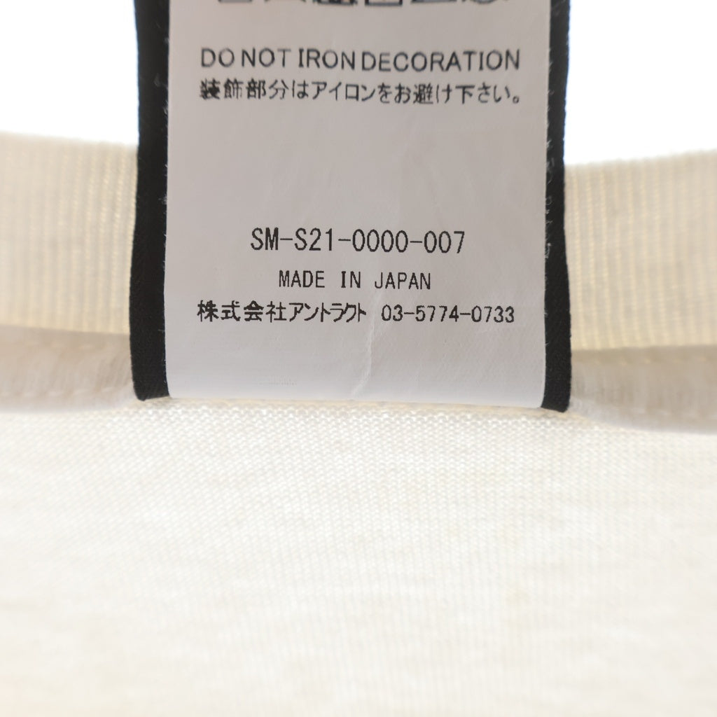 SAINT MICHAEL(セントマイケル) 21SS S/S TEE LOGO EMB ロゴエンブロイダリー クルーネック 半袖Tシャツカットソー ホワイト SM-21-0000-007