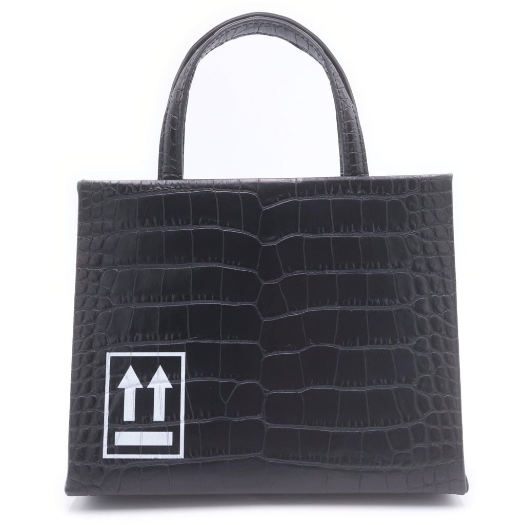OFF-WHITE(オフホワイト) 18AW クロコ型押し レザー ハンド ショルダーバッグ ブラック OWNA059F18777076 レディース