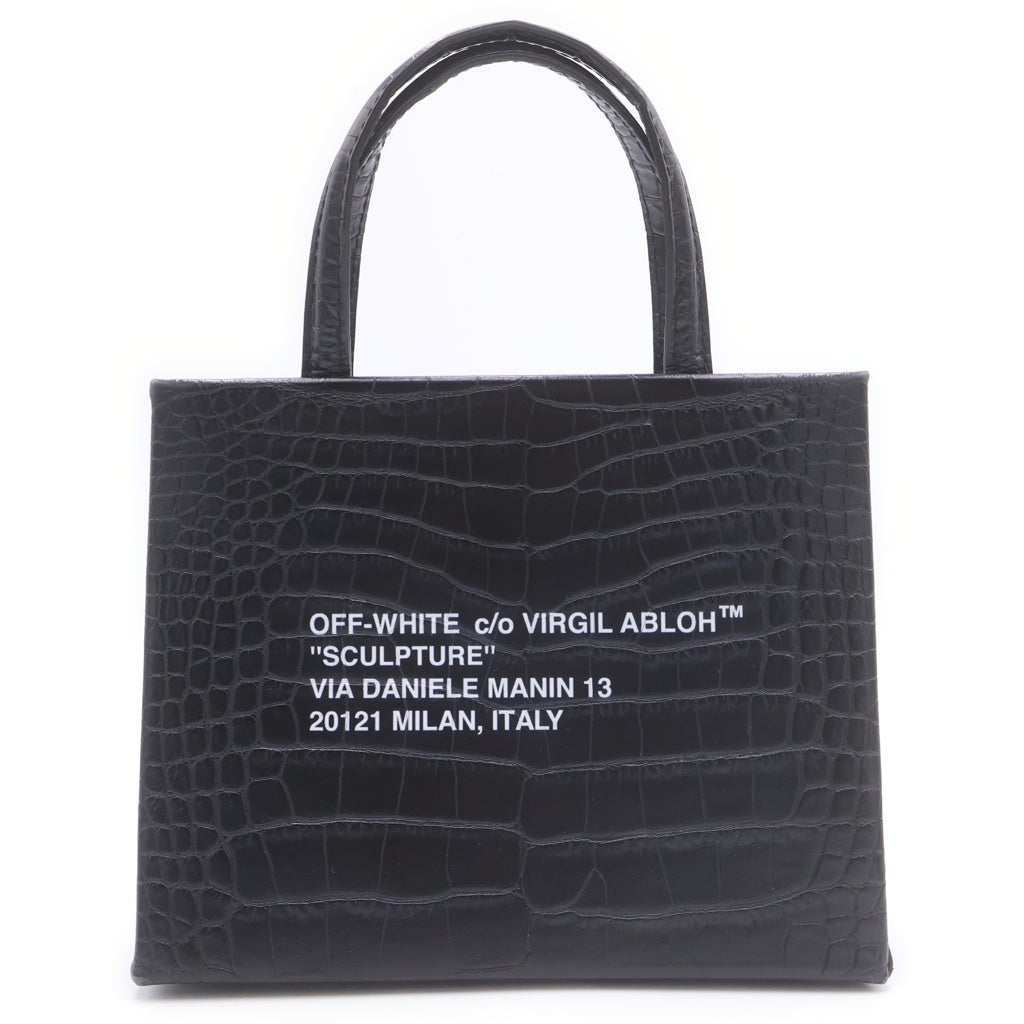 OFF-WHITE(オフホワイト) 18AW クロコ型押し レザー ハンド ショルダーバッグ ブラック OWNA059F18777076 レディース