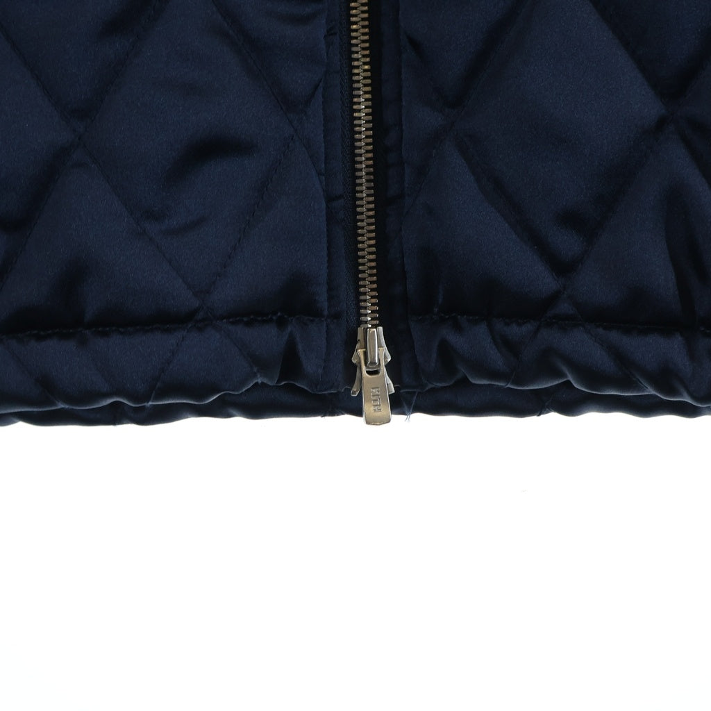 KITH(キス) キルティング ジップアップ サテンジャケット ネイビー