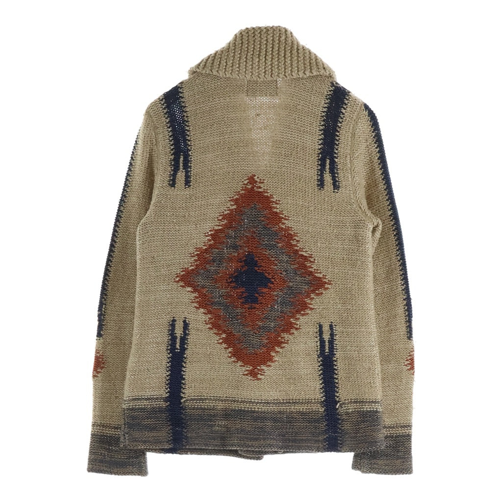 RRL(ダブルアールエル) HANDKNIT ハンドニット ネイティブ柄 カーディガン セーター ベージュ