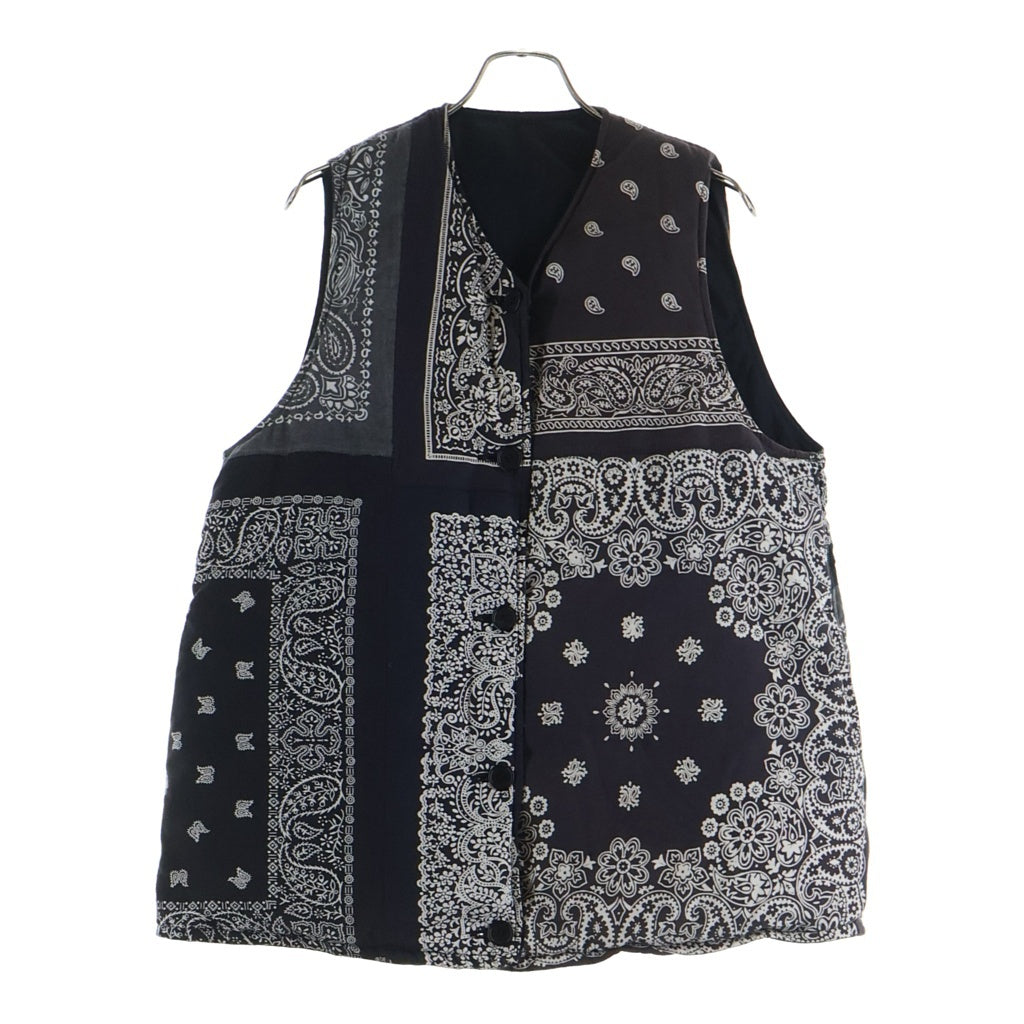 VISVIM(ヴィスヴィム) KORA DOWN VEST BANDANA バンダナ リバーシブルダウンベスト ブラック 0221905013012
