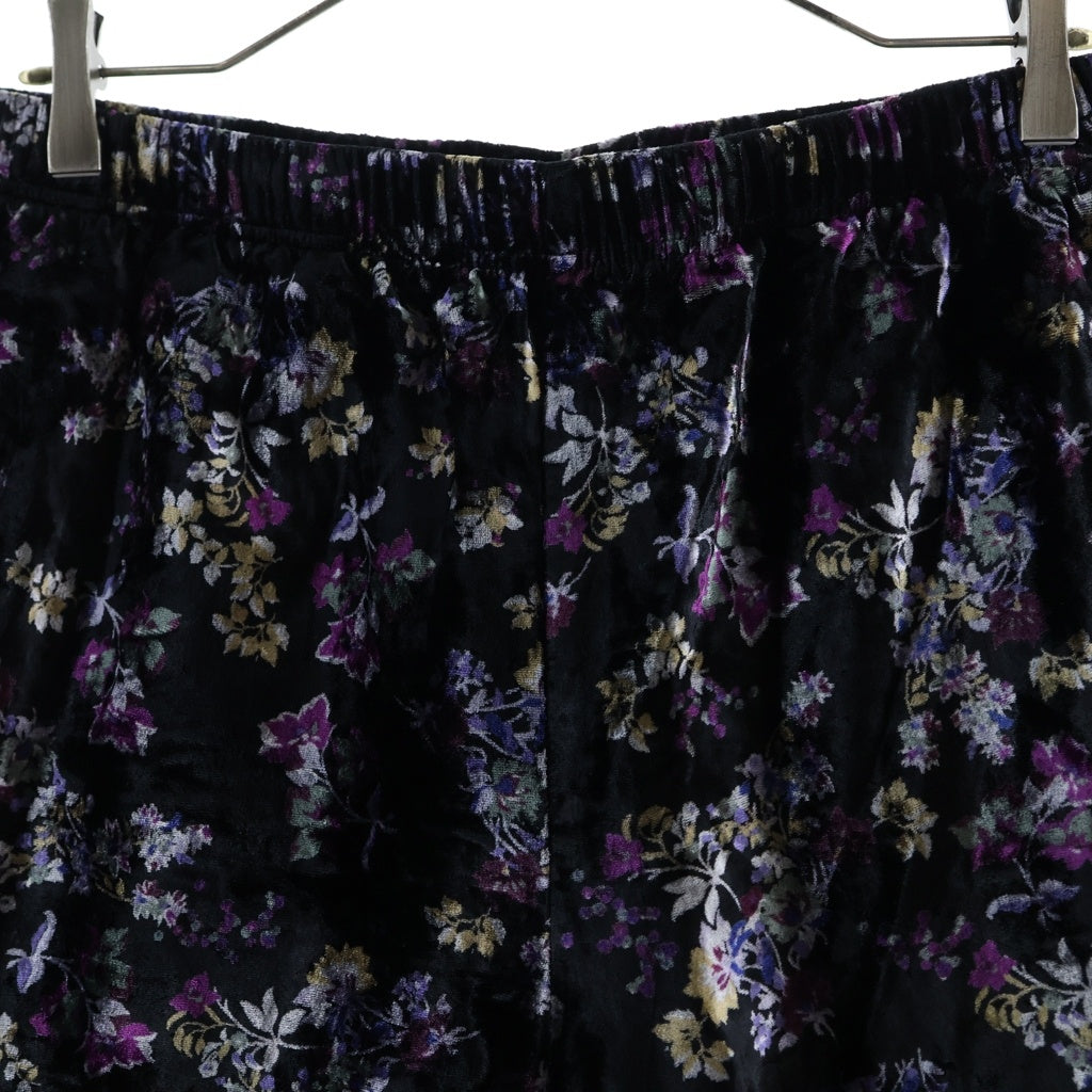 SUPREME(シュプリーム) 19AW Floral Velour Short フローラル ベロア ショーツ ショート ハーフパンツ ブラック