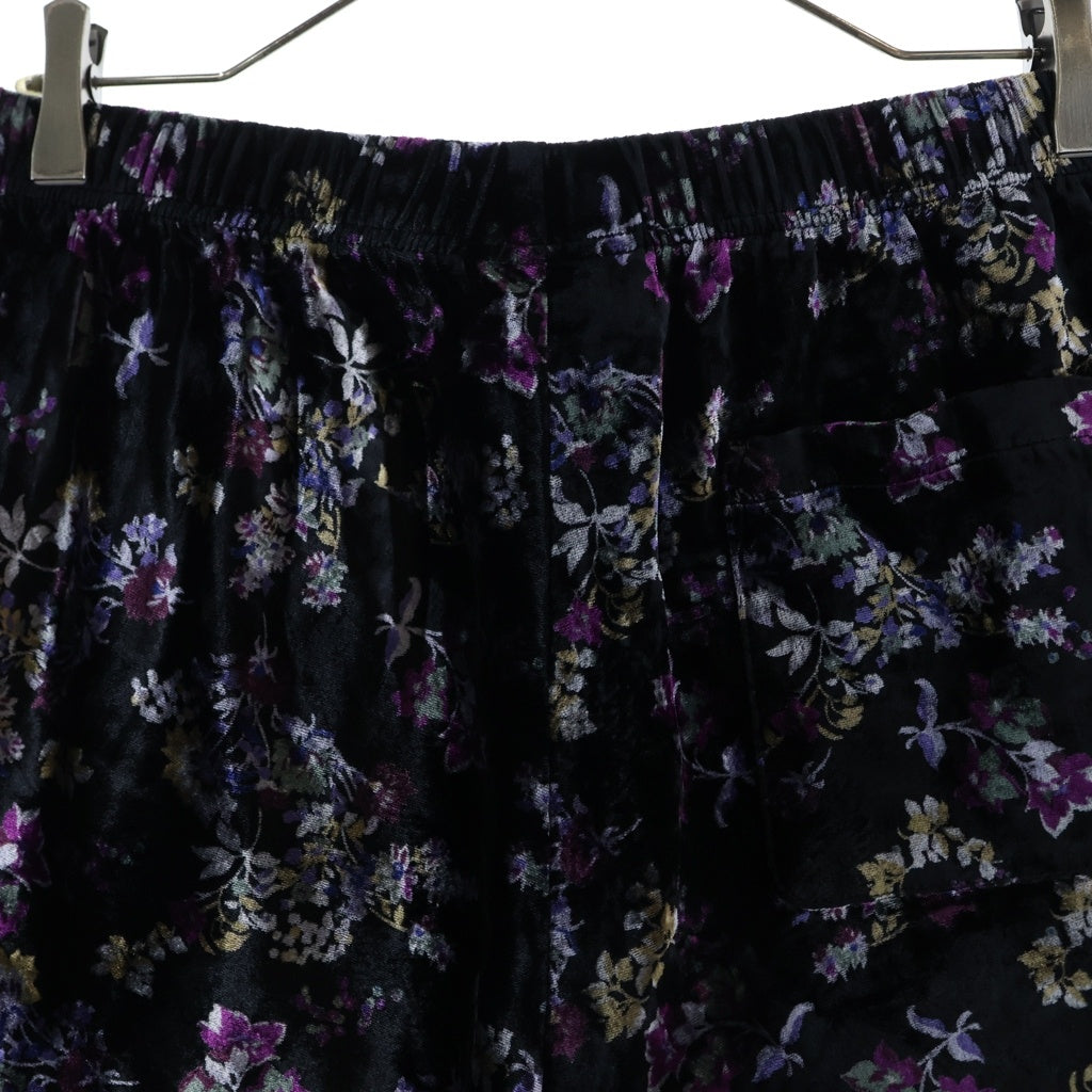 SUPREME(シュプリーム) 19AW Floral Velour Short フローラル ベロア ショーツ ショート ハーフパンツ ブラック