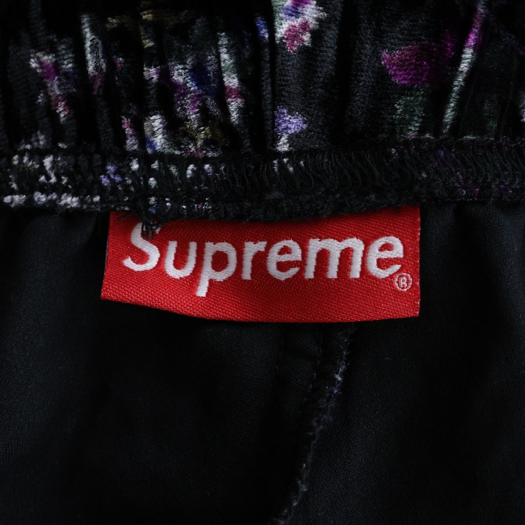 SUPREME(シュプリーム) 19AW Floral Velour Short フローラル ベロア ショーツ ショート ハーフパンツ ブラック