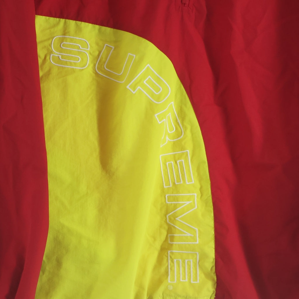 SUPREME(シュプリーム) 18SS Corner Arc Half Zip Pullover ハーフジッププルオーバージャケット レッド/イエロー