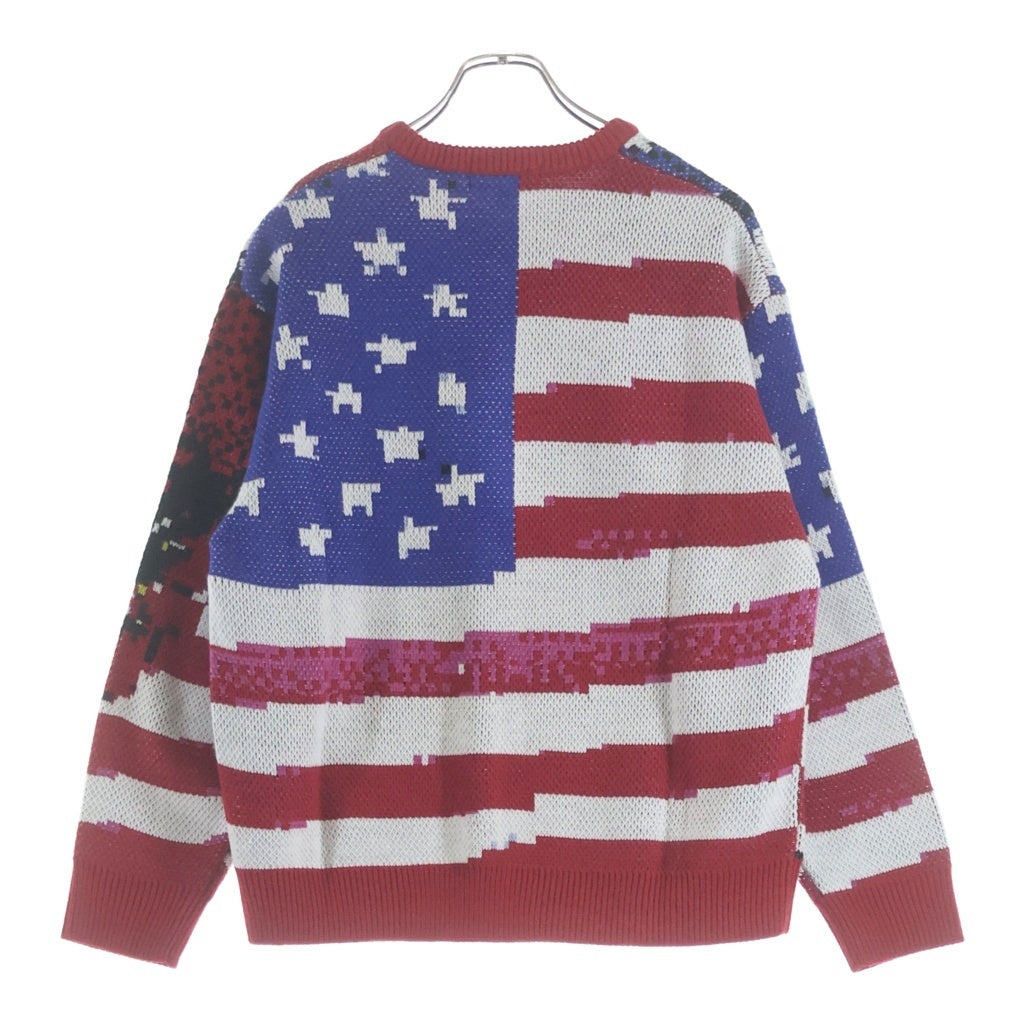 SUPREME(シュプリーム) 21SS Digital Flag Sweater デジタルフラッグニットセーター レッド/ブルー