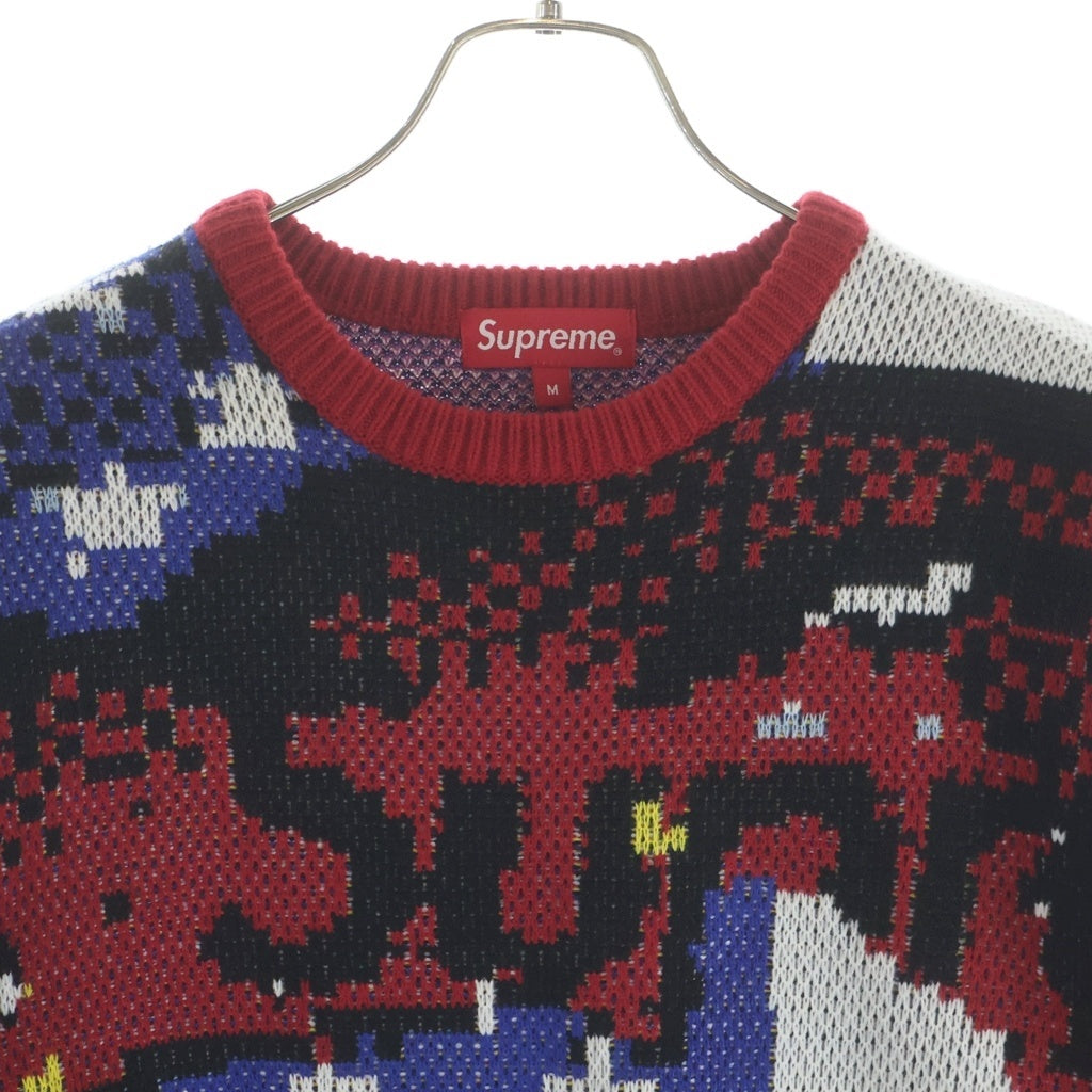 SUPREME(シュプリーム) 21SS Digital Flag Sweater デジタルフラッグニットセーター レッド/ブルー