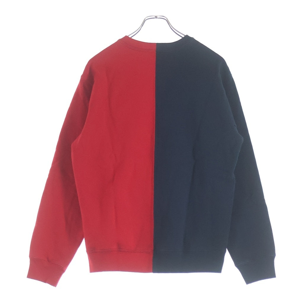 SUPREME(シュプリーム) 18AW Split Crewneck Sweatshirt スプリット クルーネック スウェットトレーナー ネイビー/レッド