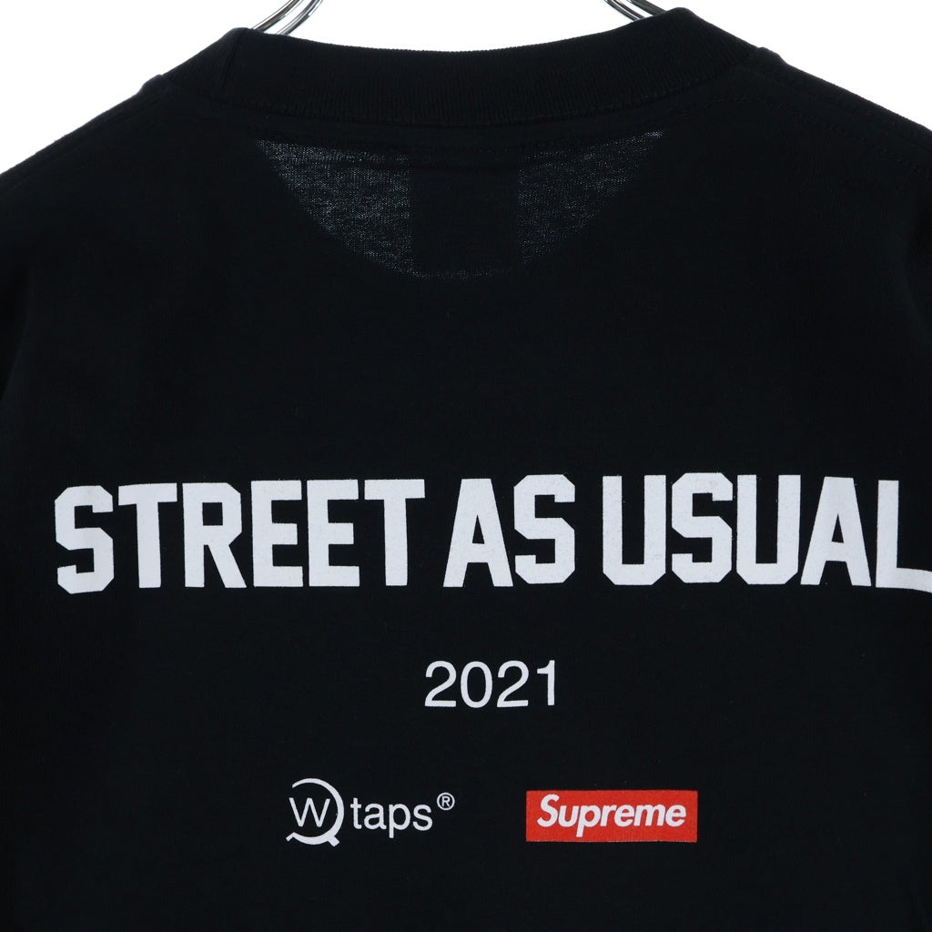 SUPREME(シュプリーム) 21AW ×WTAPS Sicem! Tee ダブルタップス ロゴ クルーネック 半袖 Tシャツ ブラック