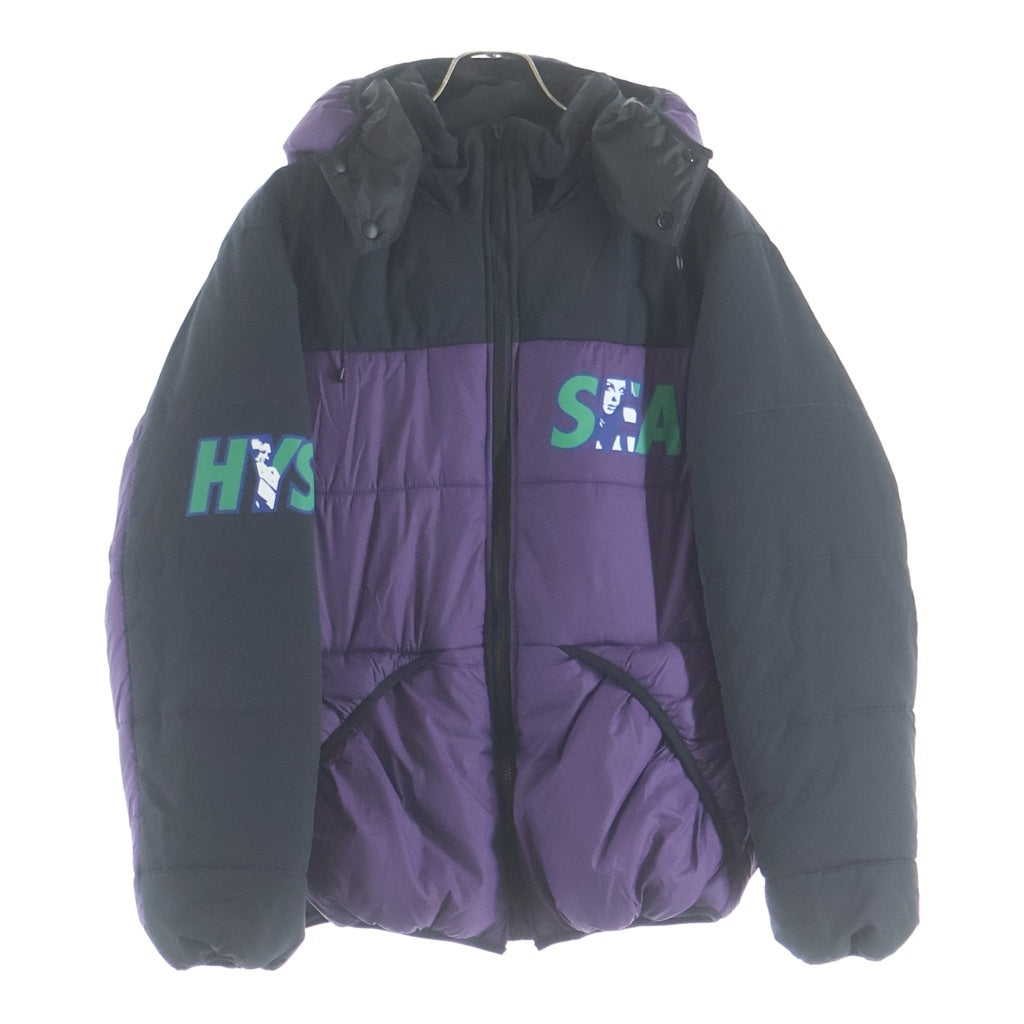 HYSTERIC GLAMOUR(ヒステリックグラマー) 20AW ×WIND AND SEA Primaloft Hoodie ウィンダンシー プリマロフトフーディー パフィー 中綿 ジャケット パープル 02203AB13
