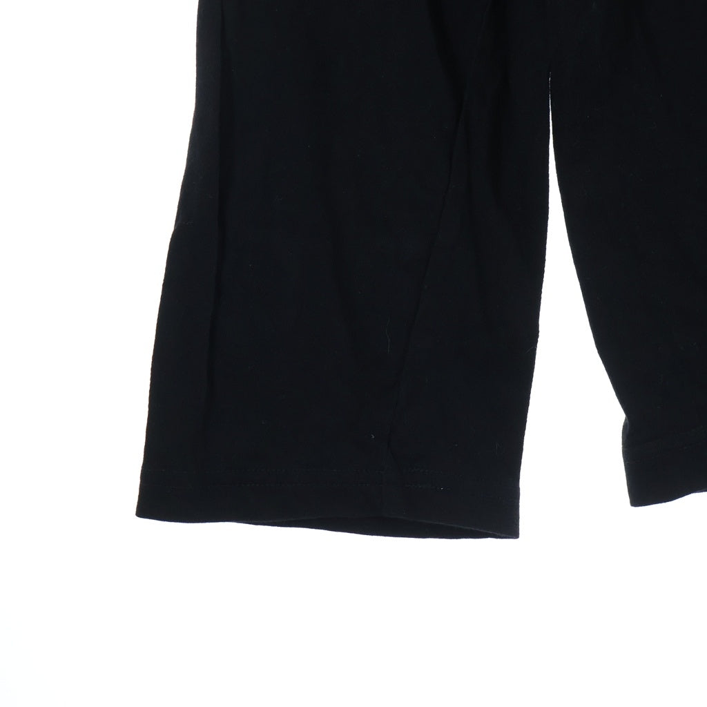 Yohji Yamamoto POUR HOMME(ヨウジヤマモト プールオム) PLAIN STITCH HOOD SIGNATURE PRINT HOODIE フードロゴプリント コットン プルオーバーパーカー ブラック HG-T42-086