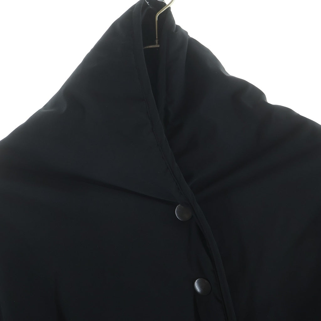 Y's(ワイズ) POLYESTER PADDED TYPEWRITER LEFT SLEEVE CAPE ポリエステル パテッド アシンメトリー 変形デザイン ケープ ブラック レディース YE-Y04-900