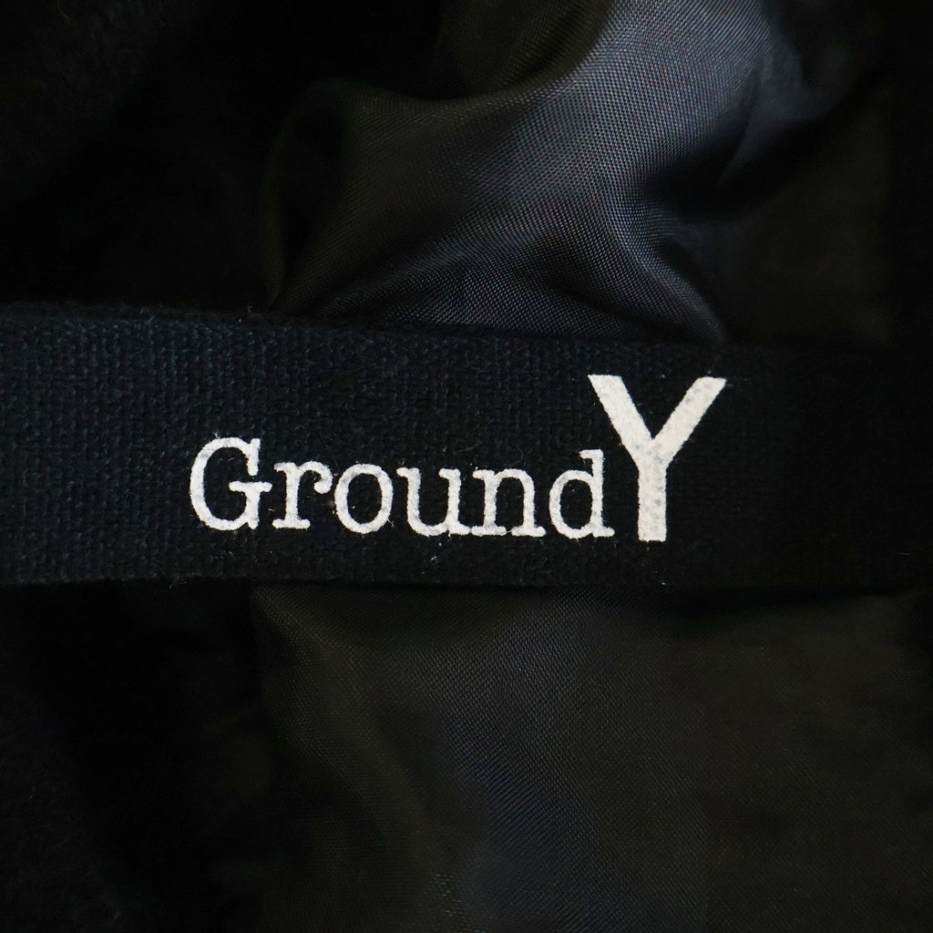 Ground Y(グラウンドワイ) ウールギャバジン ロング ジャンボ 長袖シャツ ブラック GE-B08-105