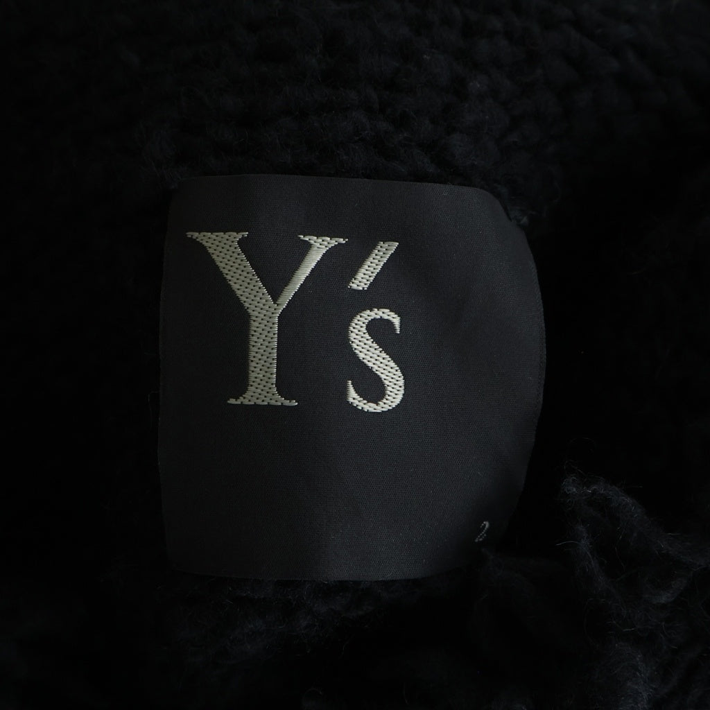 Y's(ワイズ) 安全ピン付 フリンジ ウール ニット ボレロ カーディガン ブラック レディース YD-K27-158