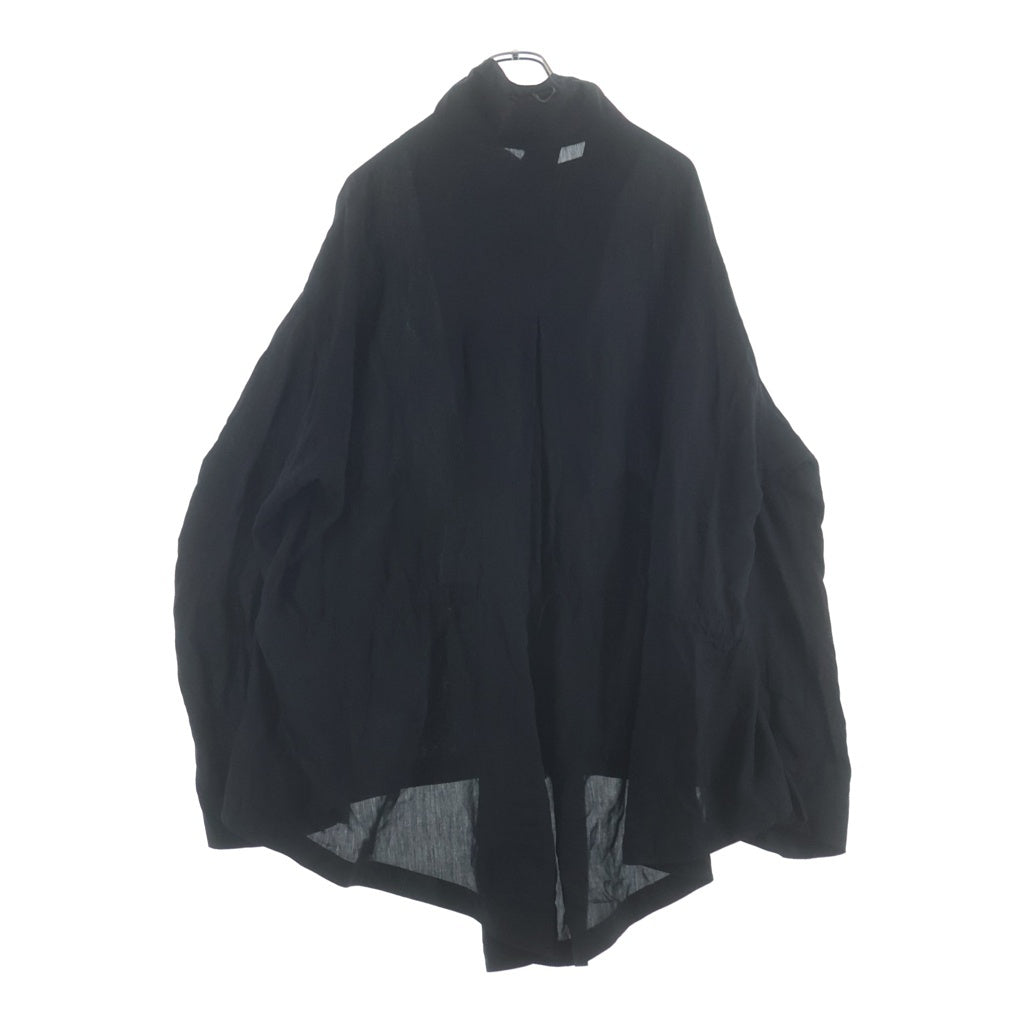 YOHJI YAMAMOTO REGULATION(ヨウジヤマモト レギュレーション) RY BROAD R-SHORT MODS C ドローコード付き セルロース ジップアップ ジャケット モッズコート ブラック FI-C50-202