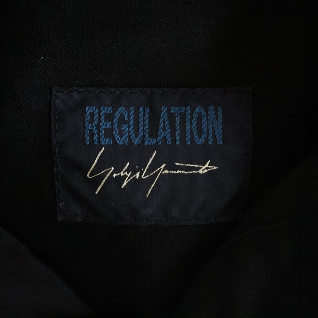 YOHJI YAMAMOTO REGULATION(ヨウジヤマモト レギュレーション) ウール ドローコード付き 長袖シャツ ワンピース ブラック レディース FY-D51-100