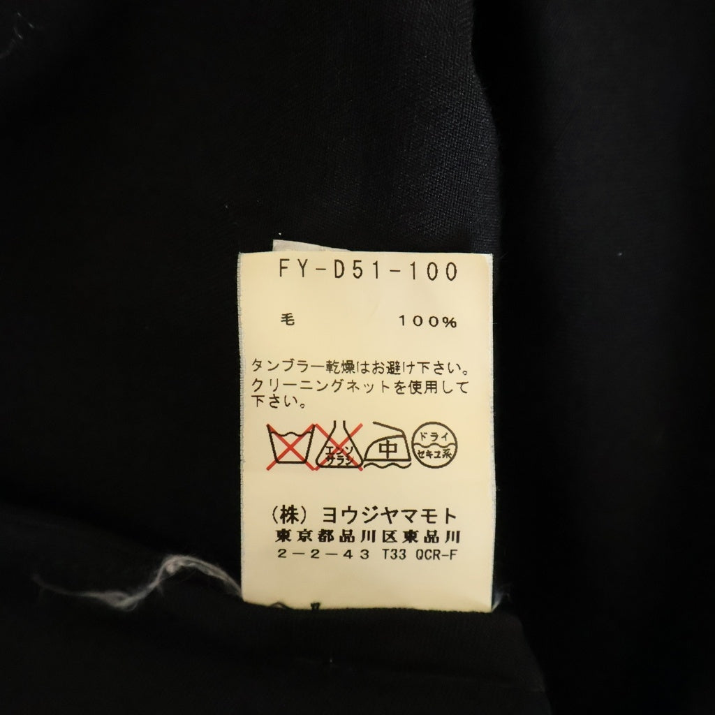 YOHJI YAMAMOTO REGULATION(ヨウジヤマモト レギュレーション) ウール ドローコード付き 長袖シャツ ワンピース ブラック レディース FY-D51-100