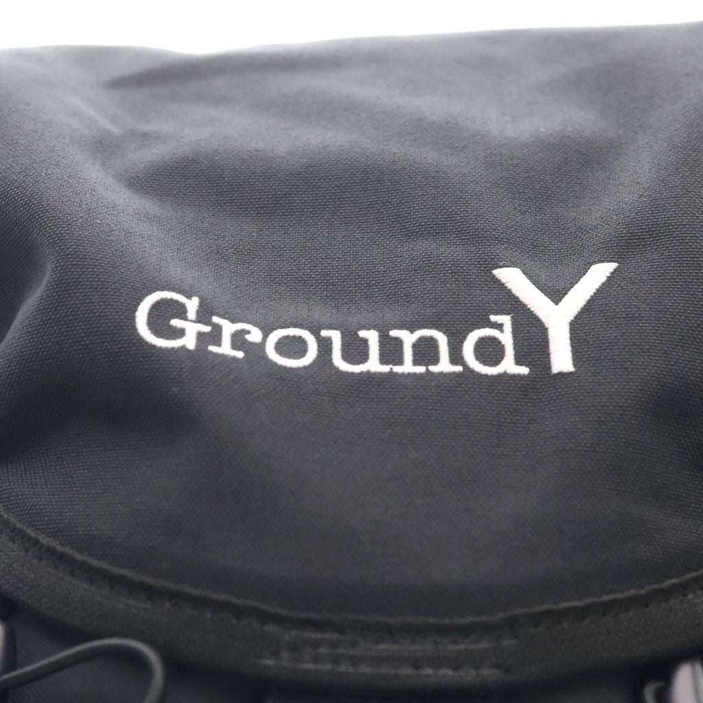 Ground Y(グラウンドワイ) NY CLOTH BACK PACK ロゴ刺繍 ナイロン バックパック デイパック リュックサック ブラック