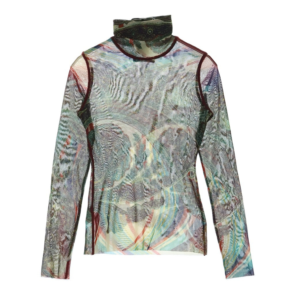 Jean Paul GAULTIER(ジャンポールゴルチエ) FEMME パワーネット ハイネック ペイズリー柄 メッシュトップ レディース マルチカラー